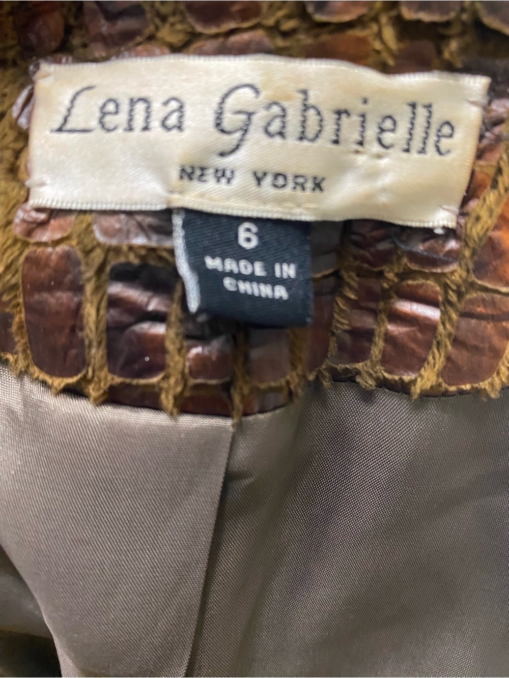 Lena Gabrielle Faux Leather Croc/Python Exotic Embossed Edgy Blazer Jacket Sz 6 - Picture 5 of 16